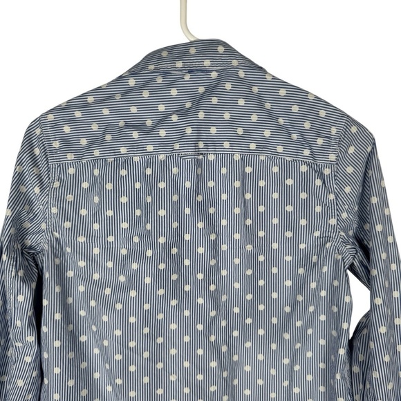 Boden Relaxed Weekend Shirt, Polka Dots + Stripes, Size 4 - Picture 6 of 8